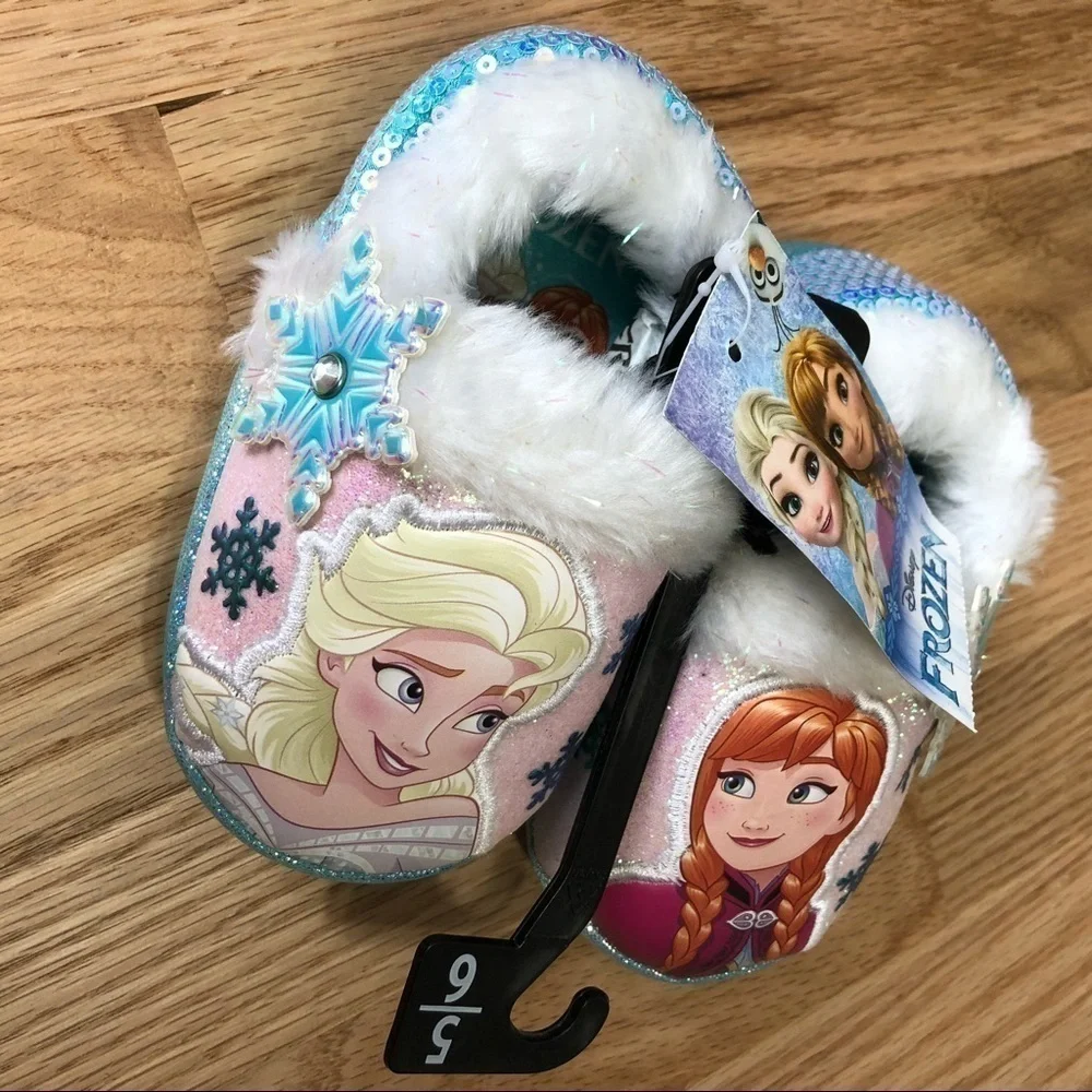 Disney Frozen Slippers NWT Sz 5 6 Baby Girl Elsa Blue